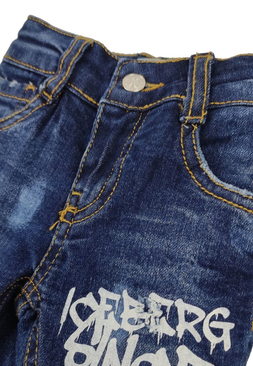Ice Iceberg jeans blu neonato in cotone stretch - immagine 4