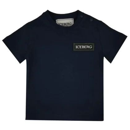 Ice Iceberg t-shirt blu neonato in jersey di cotone