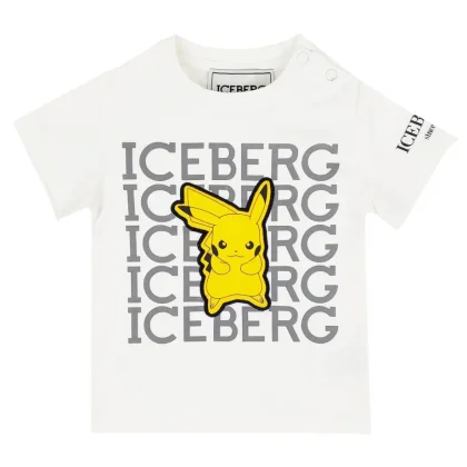 Ice Iceberg baby boy t-shirt panna in jersey di cotone