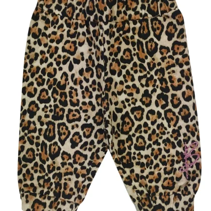 Miss Blumarine pantalone neonata stampa animalier in felpa di cotone