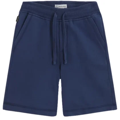 Woolrich bermuda jogging blu ragazzo in felpa di cotone