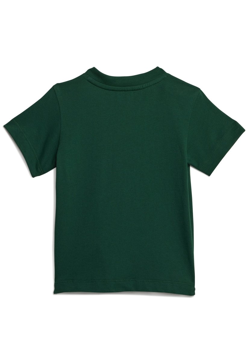 Adidas t-shirt trefoil verde neonato in cotone - immagine 3