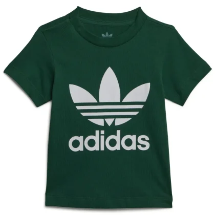 Adidas t-shirt trefoil verde neonato in cotone