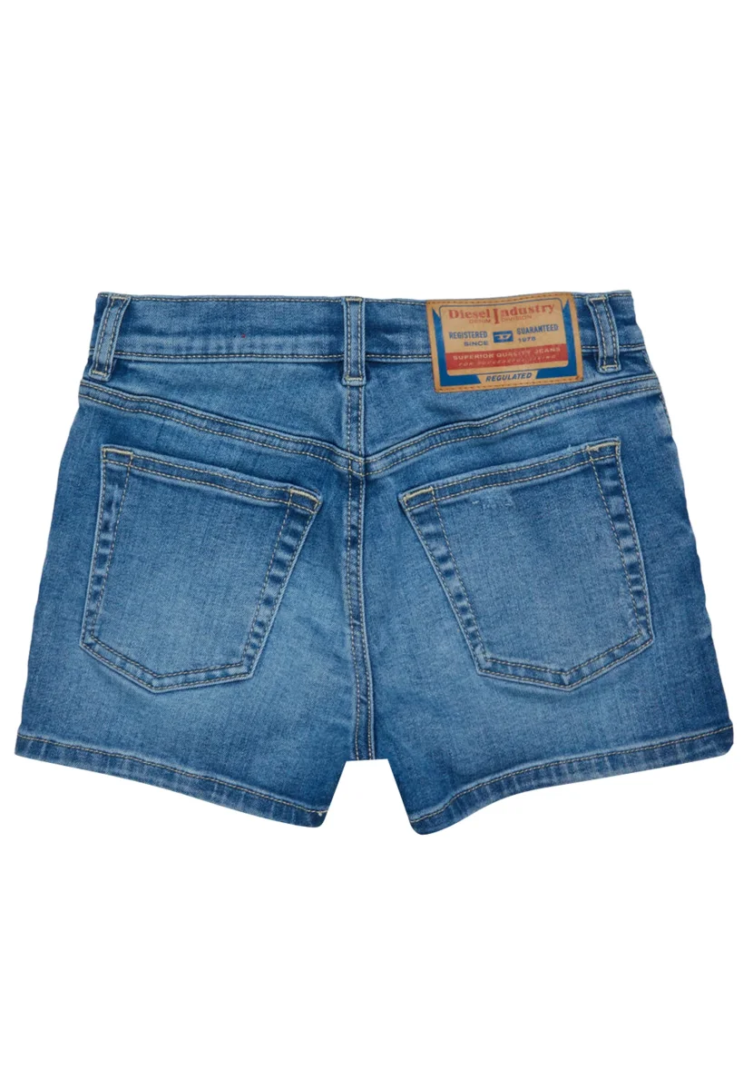Diesel Kid shorts blu chiaro ragazza in denim di cotone - immagine 3