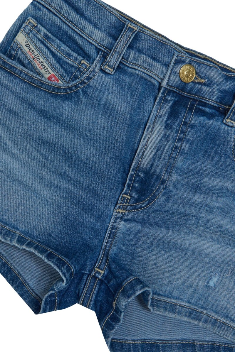 Diesel Kid shorts blu chiaro ragazza in denim di cotone - immagine 4