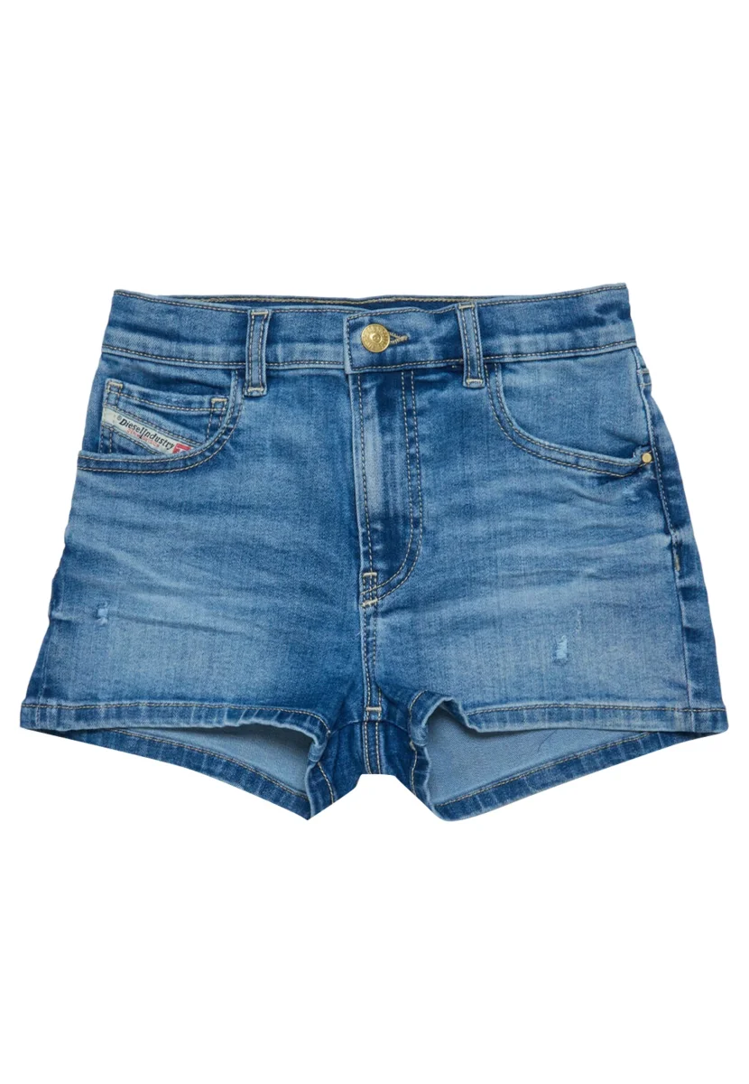 Diesel Kid shorts blu chiaro ragazza in denim di cotone