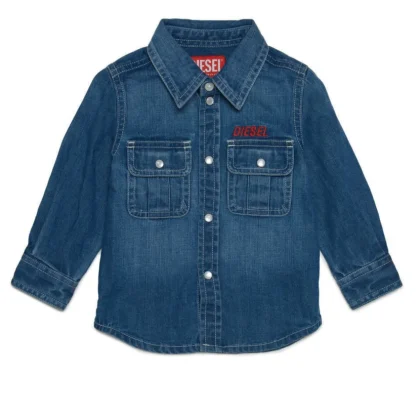 Diesel camicia di jeans blu neonato