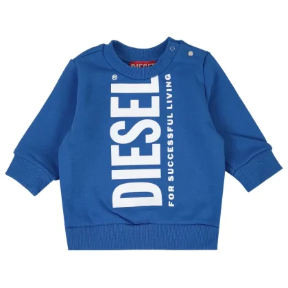 Diesel kid felpa blu neonato in cotone