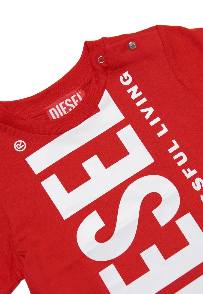 Diesel Kid t-shirt rossa neonato in cotone - immagine 4