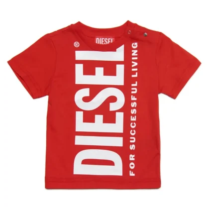 Diesel Kid t-shirt rossa neonato in cotone