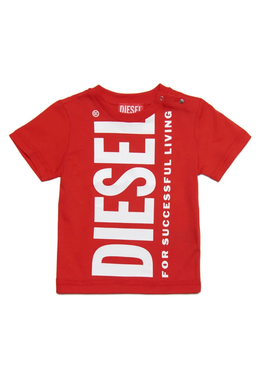 Diesel Kid t-shirt rossa neonato in cotone