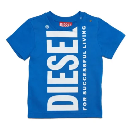 Diesel Kid t-shirt blu neonato in cotone