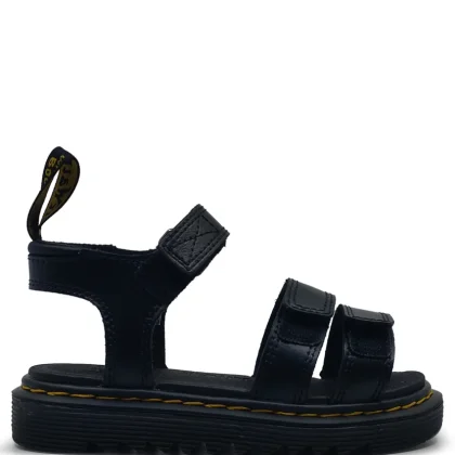 Dr Martens sandali neri bambina in pelle