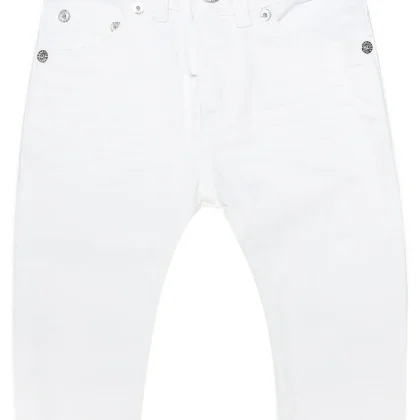 Dsquared2 jeans bianco neonato in denim di cotone