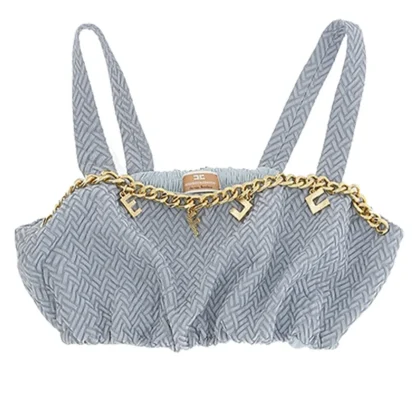 Elisabetta Franchi top con collana charm carta da zucchero