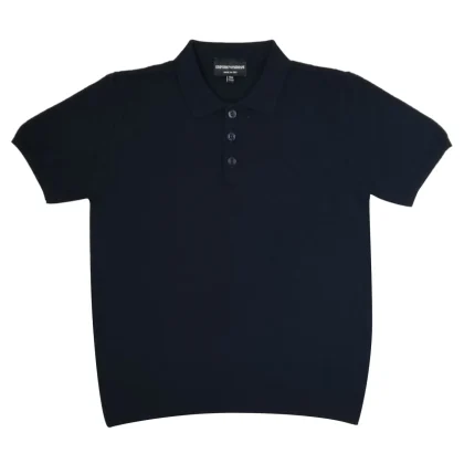 Emporio Armani polo blu ragazzo in viscosa