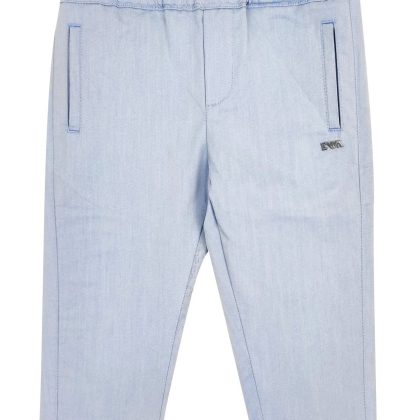 Emporio Armani pantalone neonato azzurro in cotone