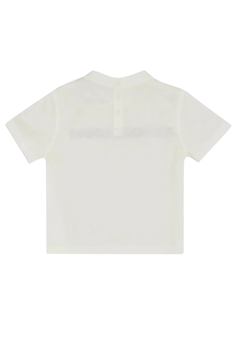 Emporio Armani T-Shirt neonato bianca con logo a contrasto - immagine 3