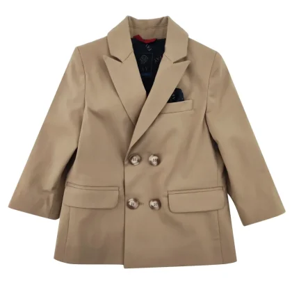 Fay giacca doppiopetto beige bambino in cotone