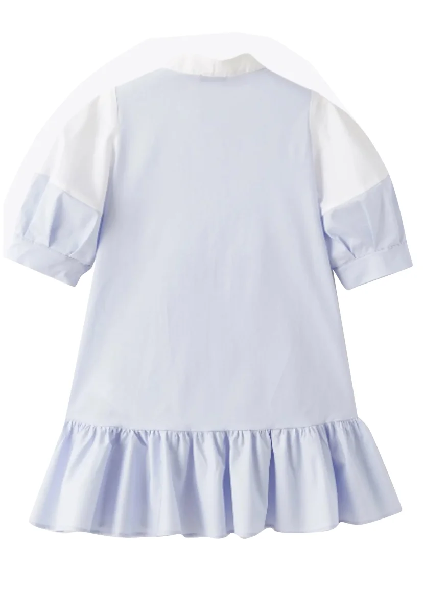 Il Gufo vestito azzurro bambina in cotone - immagine 3