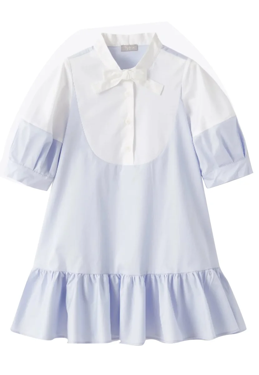 Il Gufo vestito azzurro bambina in cotone - immagine 2