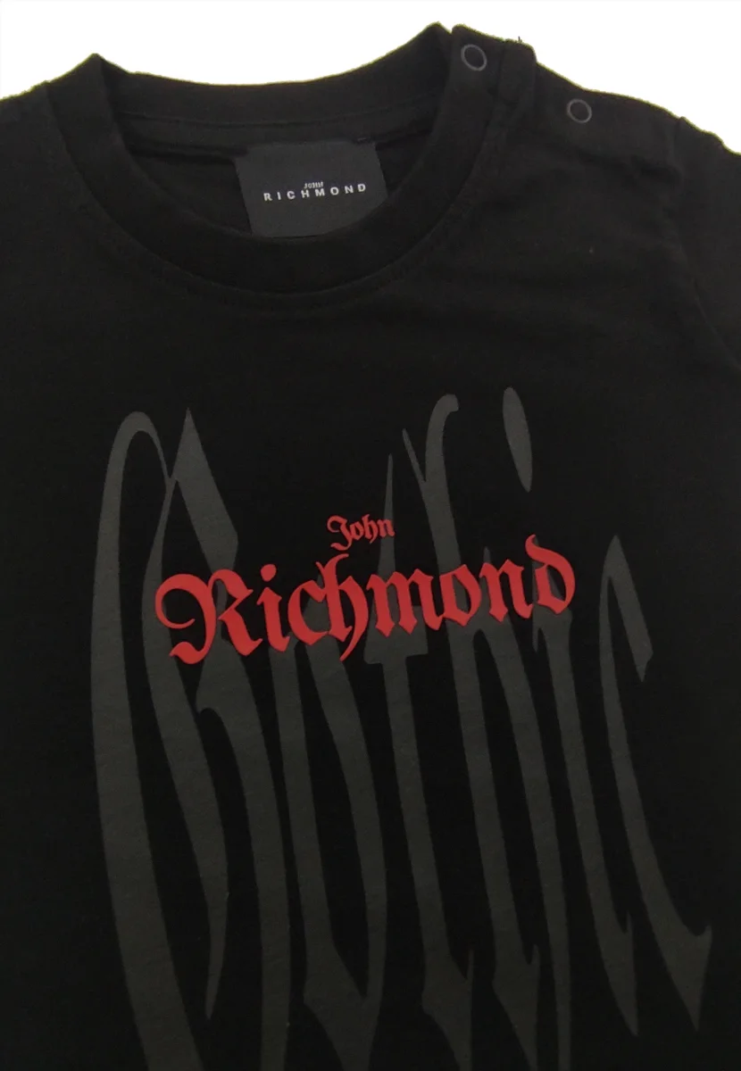 John Richmond T-Shirt neonato nera in cotone - immagine 4