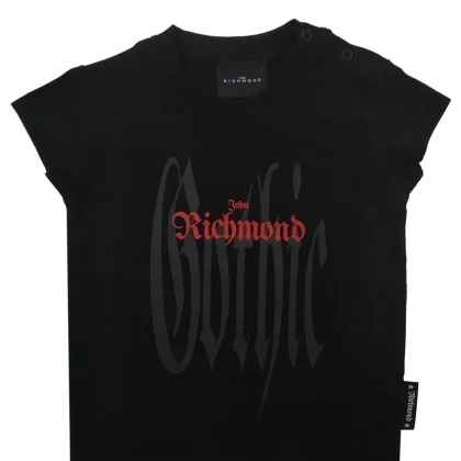 John Richmond T-Shirt neonato nera in cotone