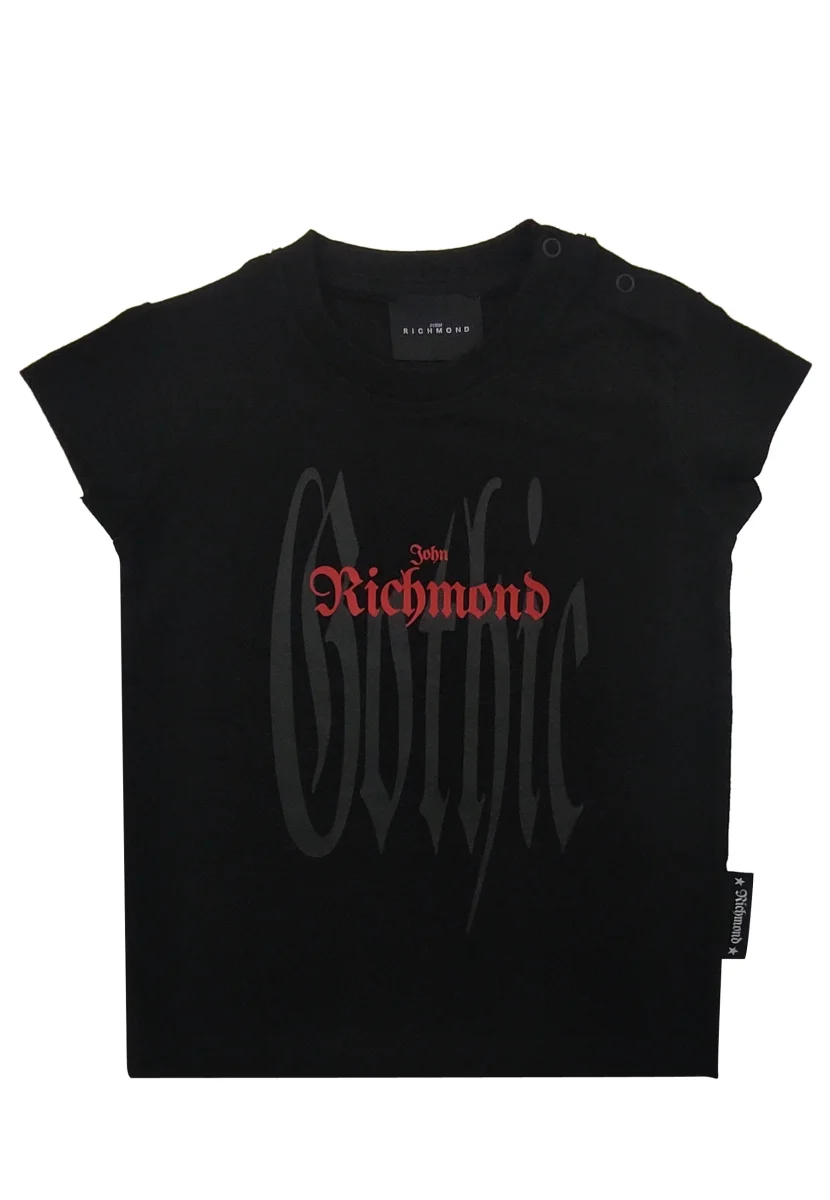 John Richmond T-Shirt neonato nera in cotone