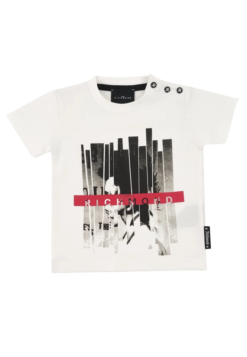 John Richmond T-Shirt neonato bianca in cotone - immagine 2