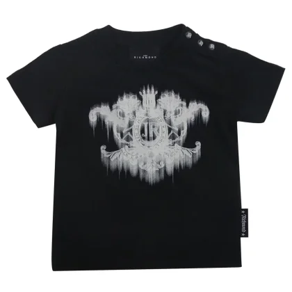 John Richmond T-Shirt neonato nera in cotone