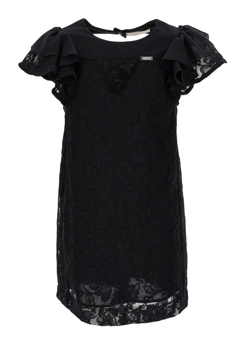 Monnalisa vestito nero ragazza in pizzo - immagine 2