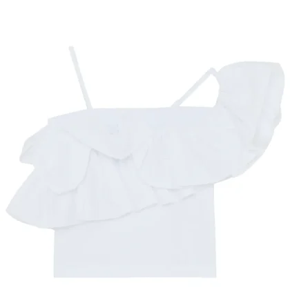 Patrizia Pepe top bianco bambina in cotone