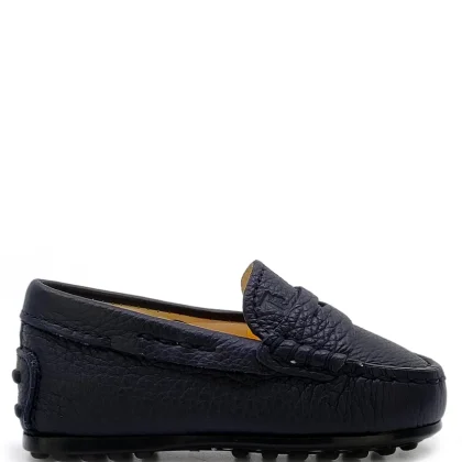 Tod's scarpe mocassino bambino blu in pelle
