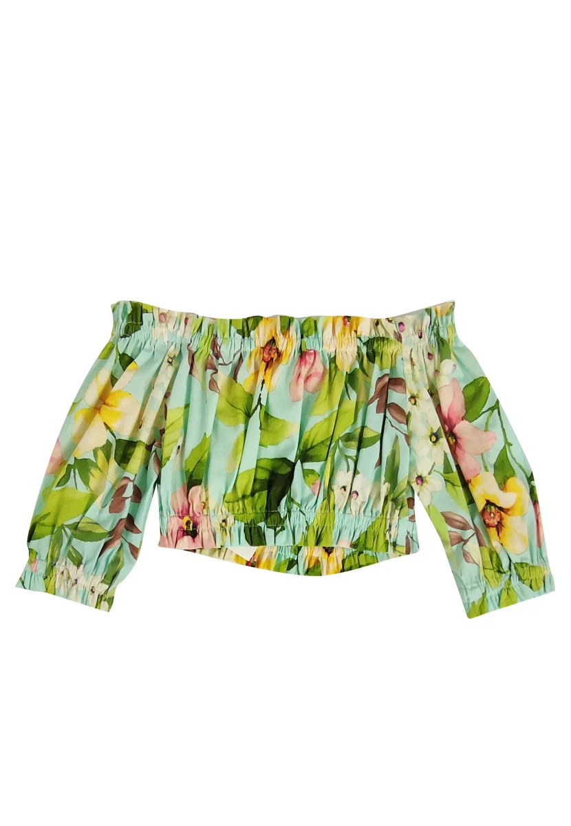 Twinset blusa multicolor bambina in cotone - immagine 3