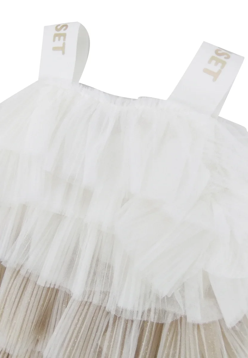 Twinset vestito oro bambina in tulle - immagine 4