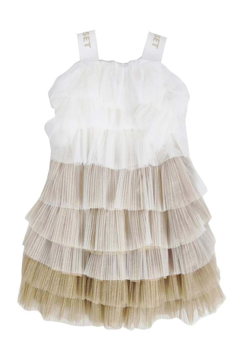 Twinset vestito oro bambina in tulle - immagine 2