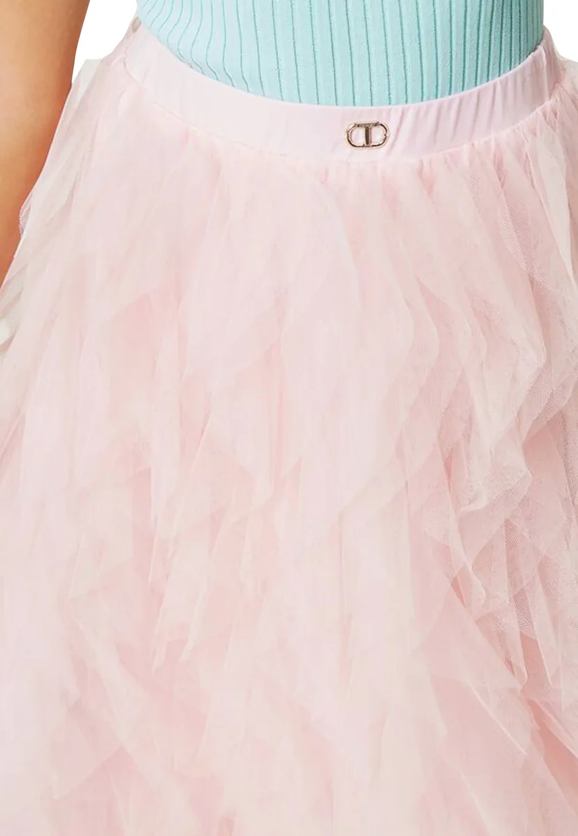 Twinset gonna rosa ragazza in tulle - immagine 4