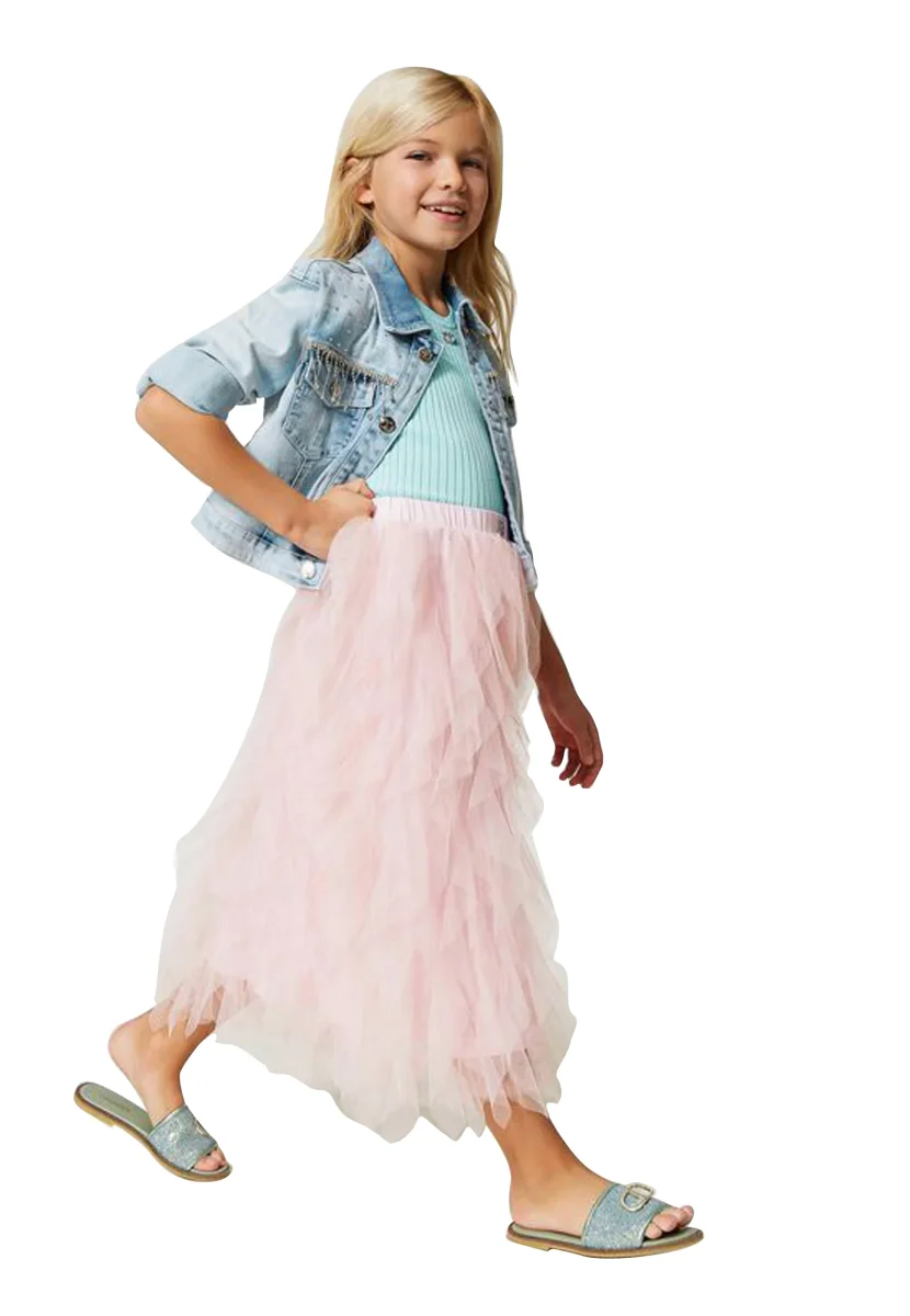 Twinset gonna rosa ragazza in tulle - immagine 5