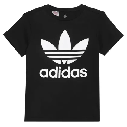 Adidas t-shirt nera bambino in cotone