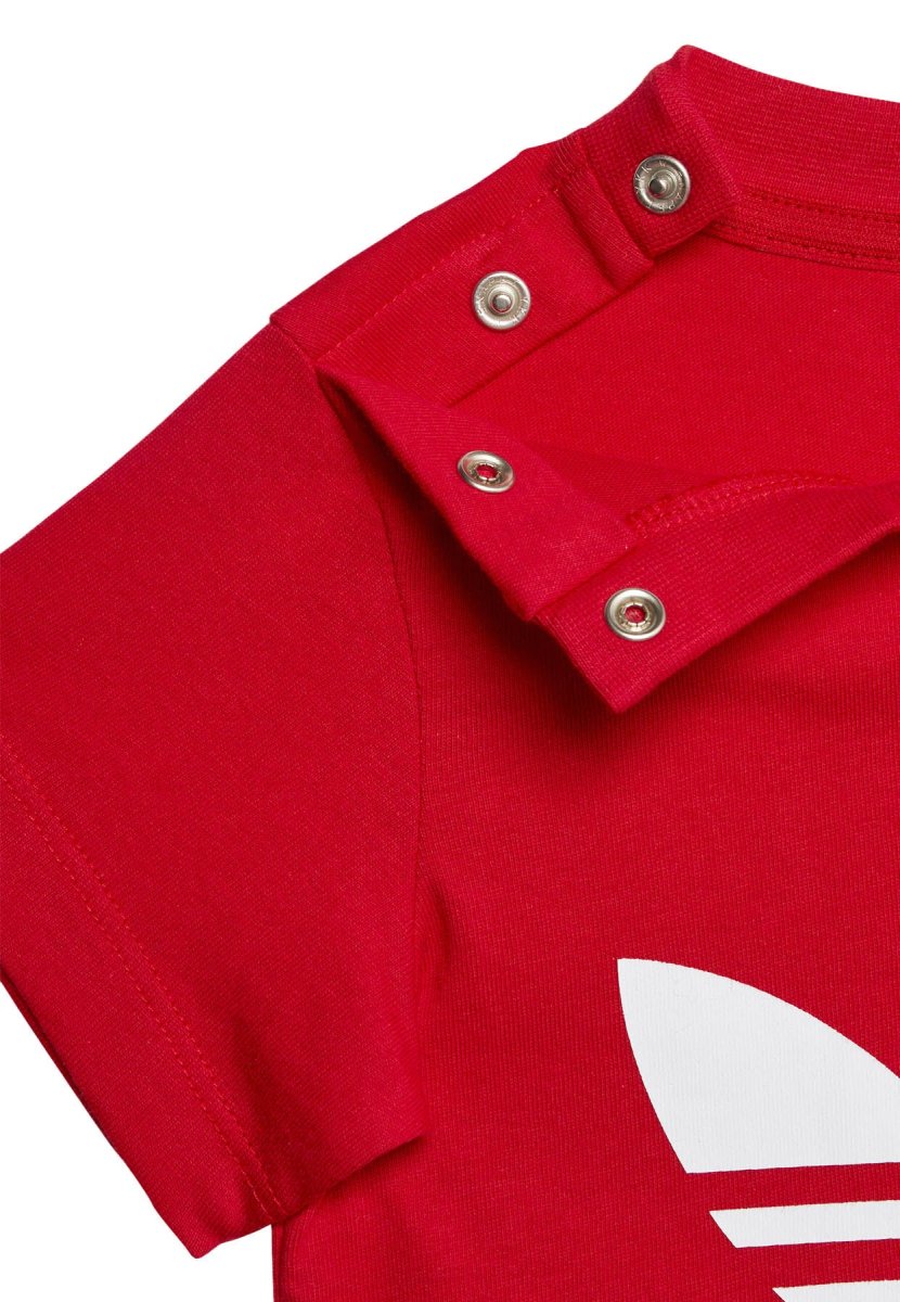 Adidas t-shirt trefoil rossa neonato in cotone - immagine 4