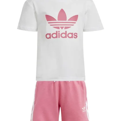 Adidas completo bianco/rosa bambina in cotone