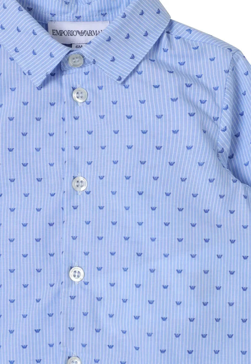 Emporio Armani camicia azzurra neonato in cotone - immagine 4