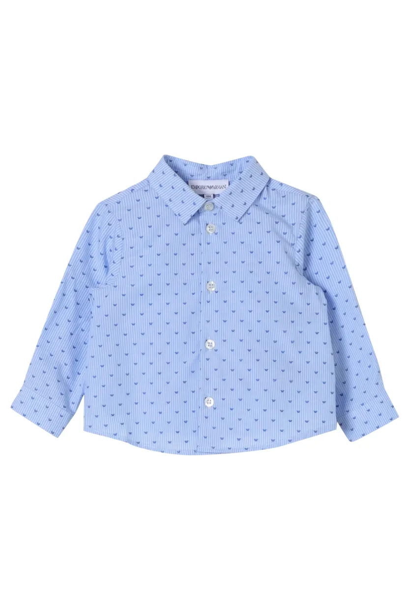Emporio Armani camicia azzurra neonato in cotone - immagine 2