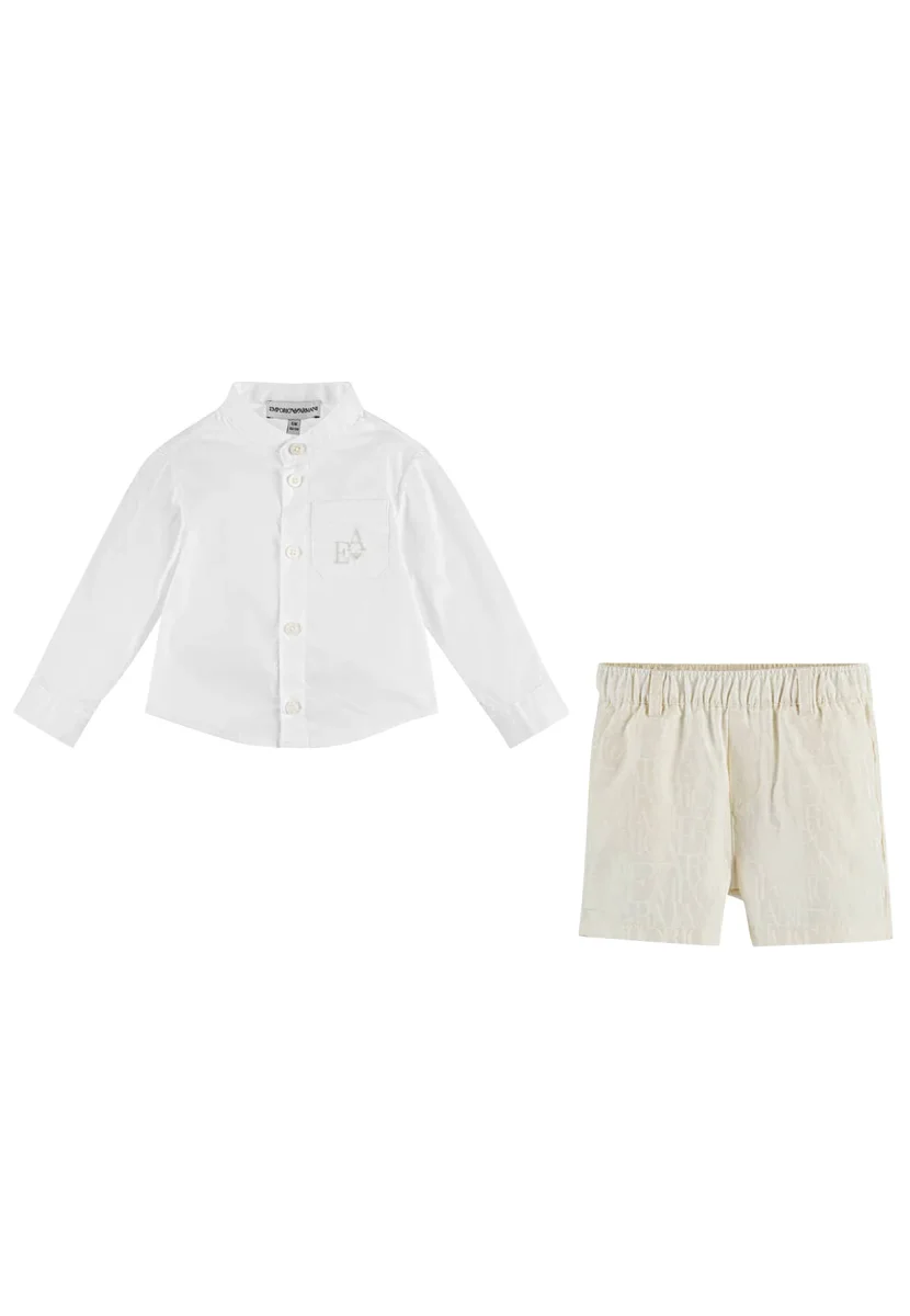 Emporio Armani completo bianco/avorio neonato in cotone - immagine 3