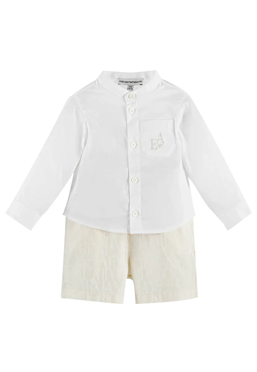 Emporio Armani completo bianco/avorio neonato in cotone - immagine 2