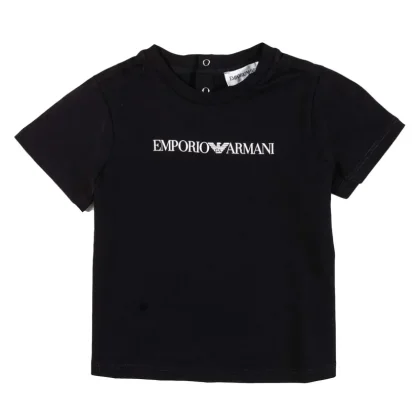 Emporio Armani t-shirt blu neonato in cotone
