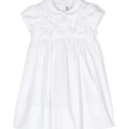 Il Gufo vestito bianco neonata in cotone