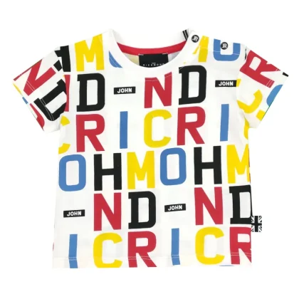 John Richmond t-shirt bianca neonato in cotone