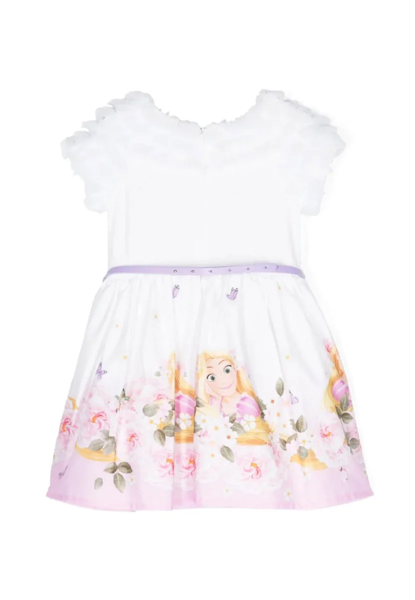 Monnalisa vestito bianco bambina in cotone - immagine 3