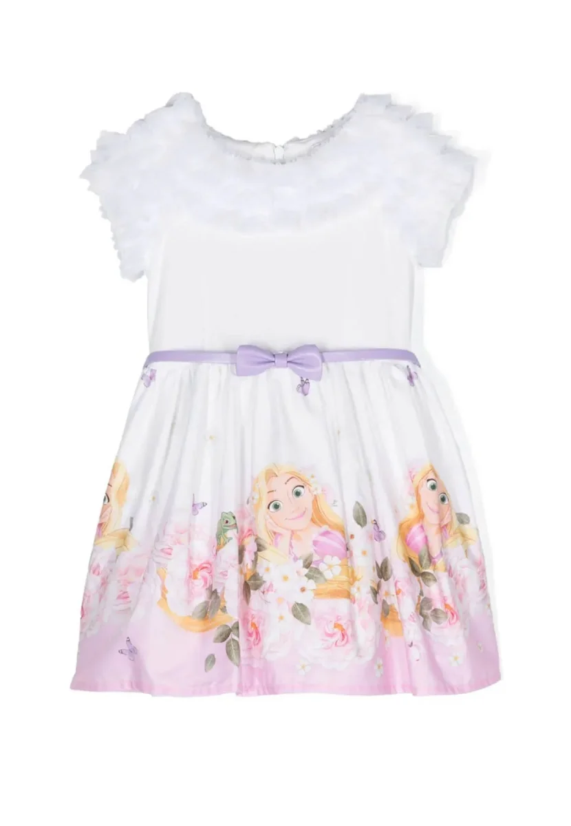 Monnalisa vestito bianco bambina in cotone - immagine 2